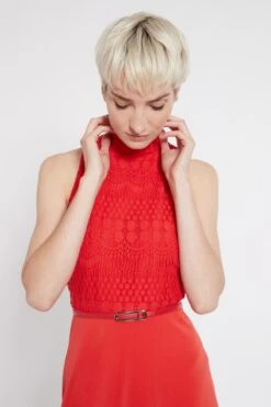 Ana Alcazar Mix Jurk Sanobea Rood 12 Ana Alcazar Mix Jurk Sanobea Rood -JurkChic Verkoop ana alcazar 046954 2694 500 5