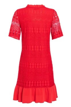 Ana Alcazar Korte Mouwen Jurk Santyle Rood -JurkChic Verkoop ana alcazar 046955 2694 500 6