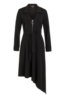 Ana Alcazar Zip Jurk Vafery Zwart -JurkChic Verkoop ana alcazar 047362 2797 100 1