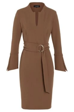 Ana Alcazar Strakke Jurk Vafewis Bruin -JurkChic Verkoop ana alcazar 047372 2797 800 1