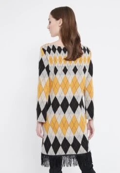 Ana Alcazar Franjes Jurk Vekyra Geel -JurkChic Verkoop ana alcazar 047416 2807 900 4