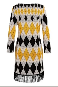 Ana Alcazar Franjes Jurk Vekyra Geel -JurkChic Verkoop ana alcazar 047416 2807 900 7