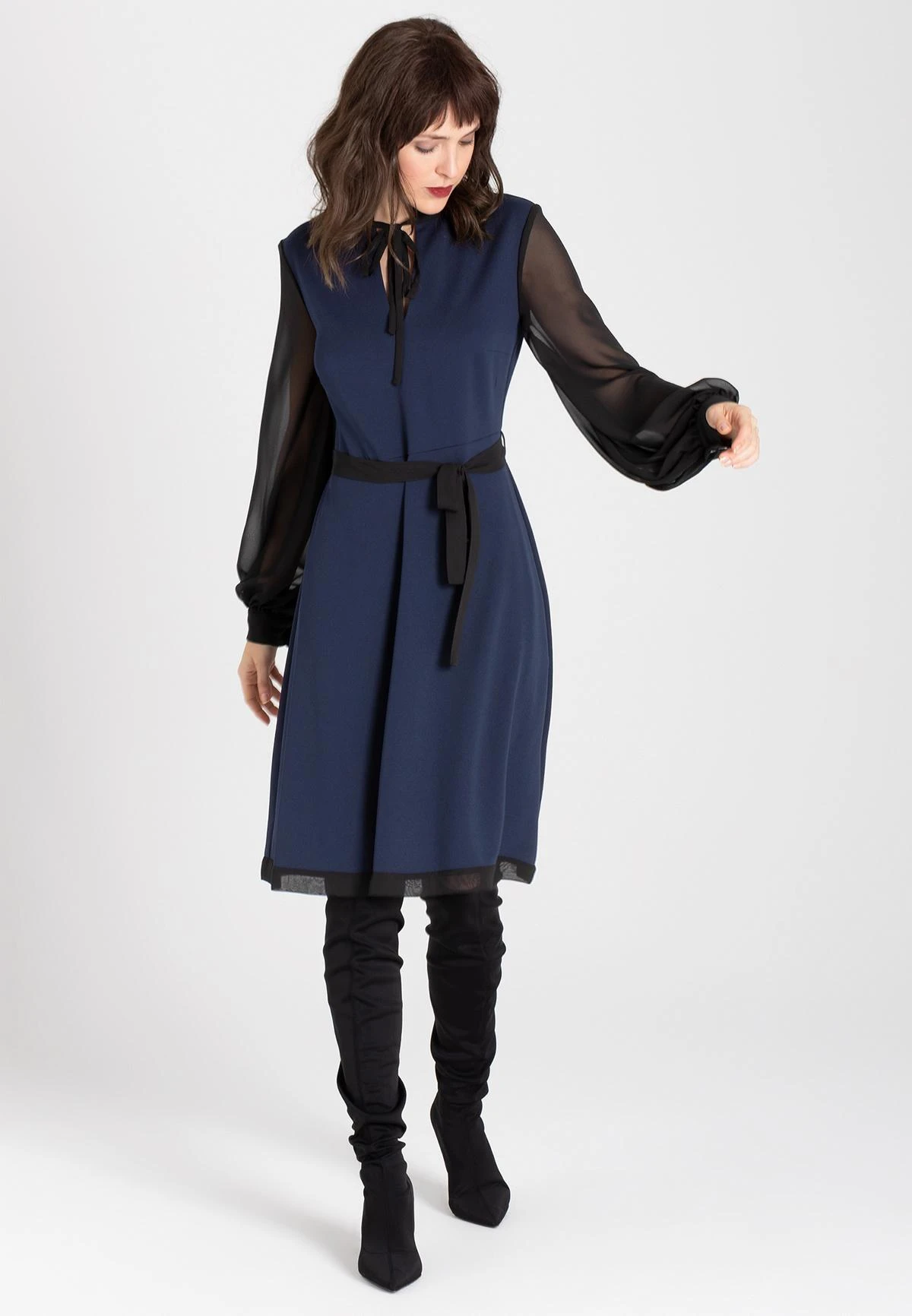 Ana Alcazar Chiffon Jurk Waery Blauw 3 Ana Alcazar Chiffon Jurk Waery Blauw