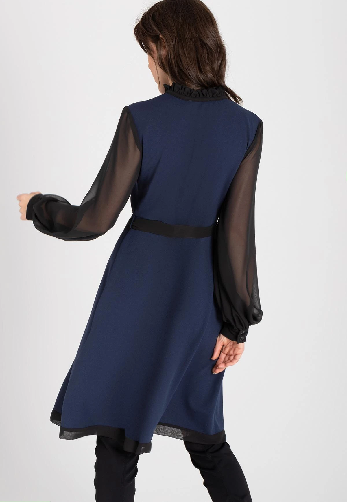 Ana Alcazar Chiffon Jurk Waery Blauw 5 Ana Alcazar Chiffon Jurk Waery Blauw - Afbeelding 3