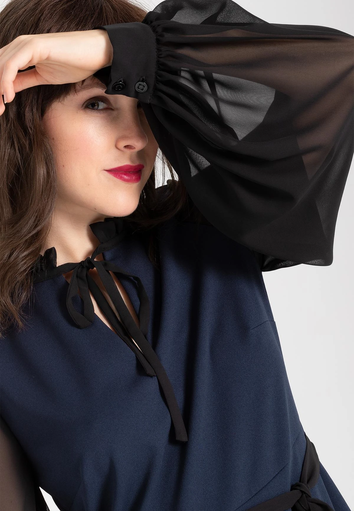 Ana Alcazar Chiffon Jurk Waery Blauw 6 Ana Alcazar Chiffon Jurk Waery Blauw - Afbeelding 4