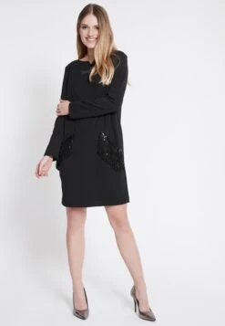 Ana Alcazar Zacken Jurk Wafra Zwart