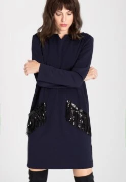 Ana Alcazar Zacken Jurk Wafry Blauw -JurkChic Verkoop ana alcazar 047494 2828 3003