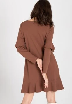 Ana Alcazar Volant Jurk Waisea Bruin 11 Ana Alcazar Volant Jurk Waisea Bruin -JurkChic Verkoop ana alcazar 047500 2828 8504