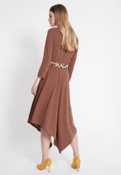 Ana Alcazar Midi Jurk Walore Bruin -JurkChic Verkoop ana alcazar 047504 2828 800 4