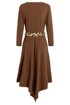 Ana Alcazar Midi Jurk Walore Bruin -JurkChic Verkoop ana alcazar 047504 2828 800 6