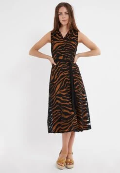 Voorkant 39 Ana Alcazar Blouse Jurk Zapa Zwart-Bruin