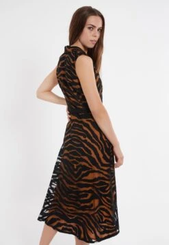 Ana Alcazar Blouse Jurk Zapa Zwart-Bruin -JurkChic Verkoop ana alcazar 047566 2852 1004