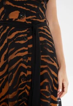 Ana Alcazar Blouse Jurk Zapa Zwart-Bruin -JurkChic Verkoop ana alcazar 047566 2852 1005