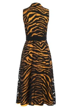 Ana Alcazar Blouse Jurk Zapa Zwart-Bruin -JurkChic Verkoop ana alcazar 047566 2852 1007