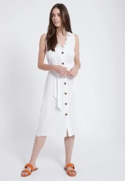 Ana Alcazar Mouwloos Jurk Zekyl Wit