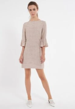 Ana Alcazar Volant Jurk Zemes Donker-Beige