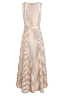 Ana Alcazar Midi Jurk Zemy Donker-Beige -JurkChic Verkoop ana alcazar 047622 2866 8086