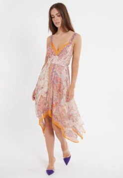 Ana Alcazar Zijden Jurk Zezea Beige